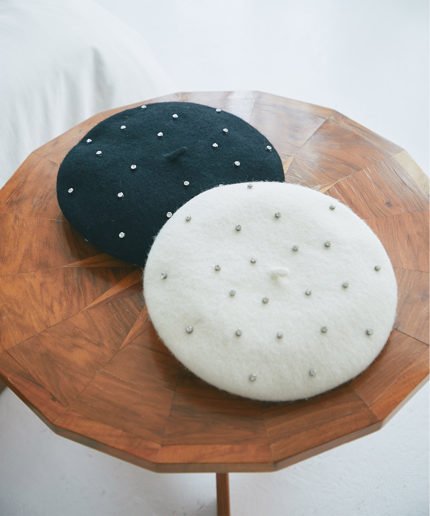 クリアビジュー付きベレー帽【everbelle エヴァベル】《Christmas Gift 2024》※セレクトアイテム