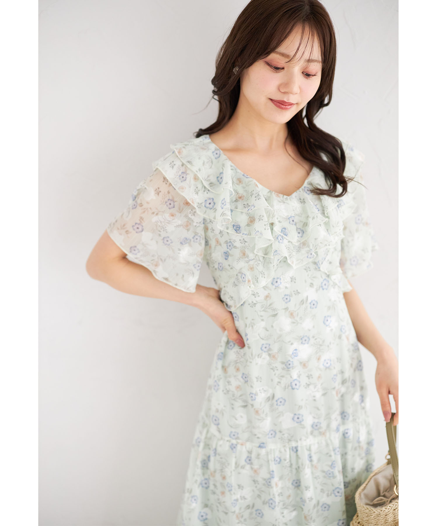 ウエストりぼん付きラッフルフリルフラワープリントティアードワンピース 6月16日(月)オフィシャルサイト限定再販☆【focelis フォセリス】 tocco closet(トッコクローゼット)※少量の在庫確保による再販売の為、交換は出来かねる場合がございます。予めご了承ください。