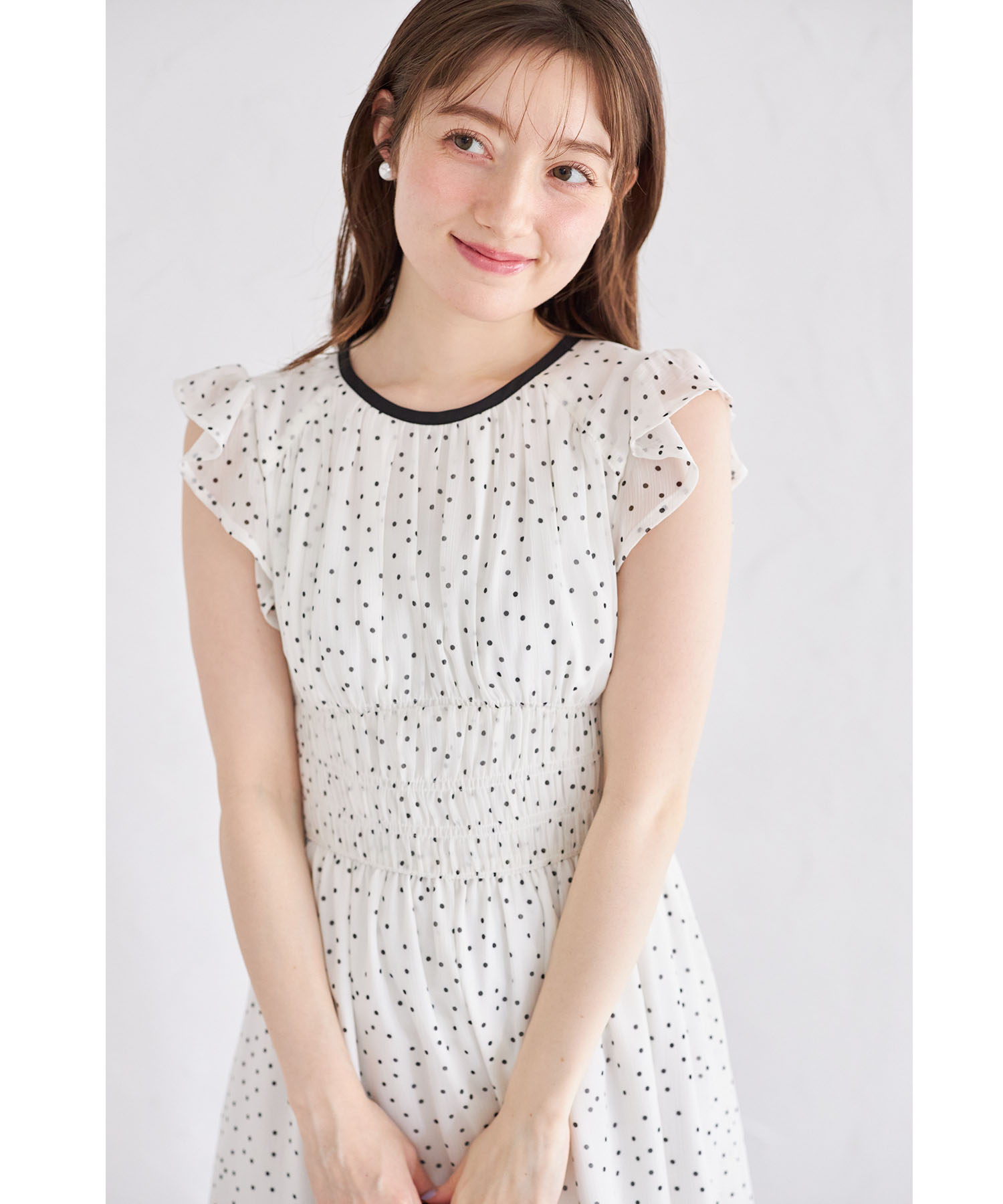 後ろリボン付きランダムドットウエストシャーリングワンピース 6月2日(月)オフィシャルサイト限定再販☆【carinae カリナ】tocco closet(トッコクローゼット) ※少量の在庫確保による再販売の為、交換は出来かねる場合がございます。予めご了承ください。