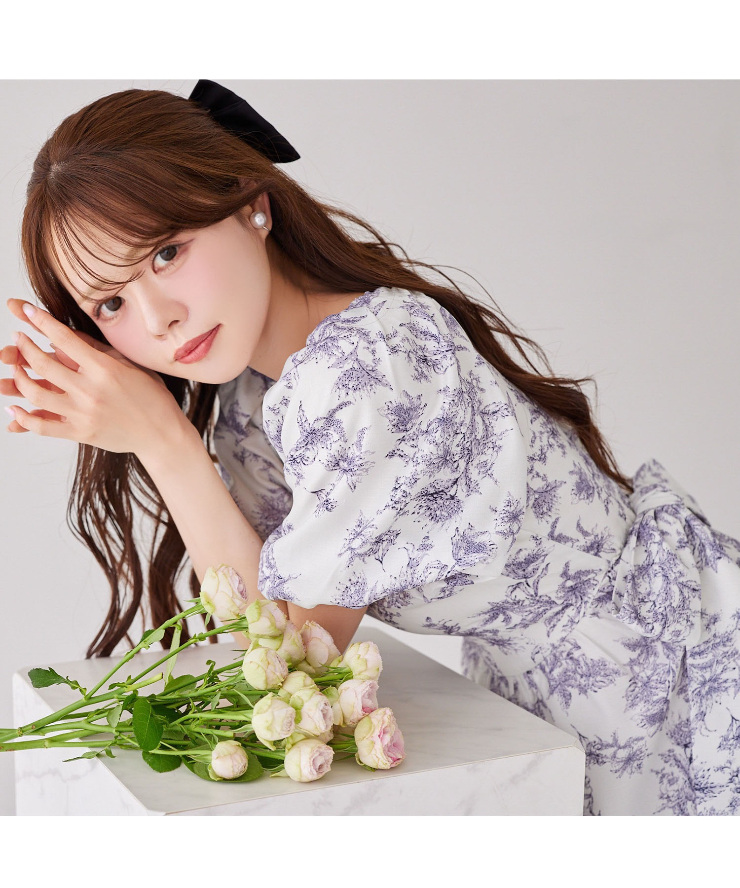 後ろビックリボン付きバルーンスリーブワンピース 【nariche ナリシェ】 tocco closet(トッコクローゼット)≪@ichaaakoさんコラボ≫※少量の在庫確保による再販売の為、交換は出来かねる場合がございます。予めご了承ください。