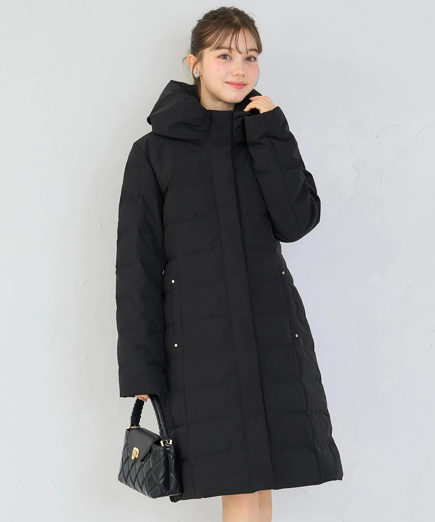 tocco トッコクローゼット　リボンカラーダウンロングコート