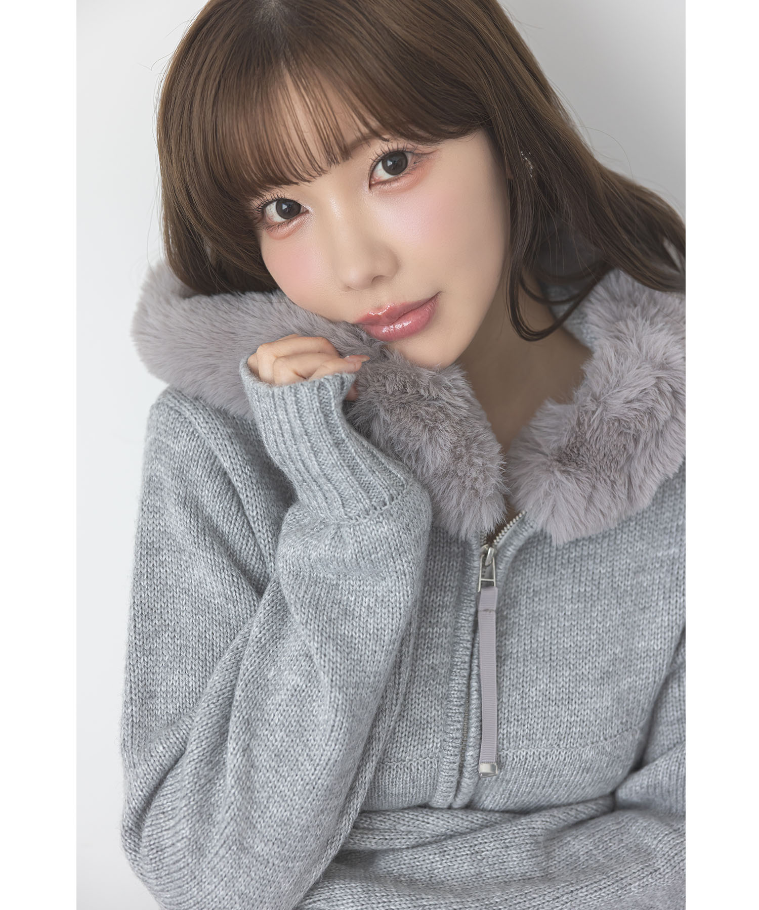 tocco トッコクローゼット　ファー付きニットパーカー