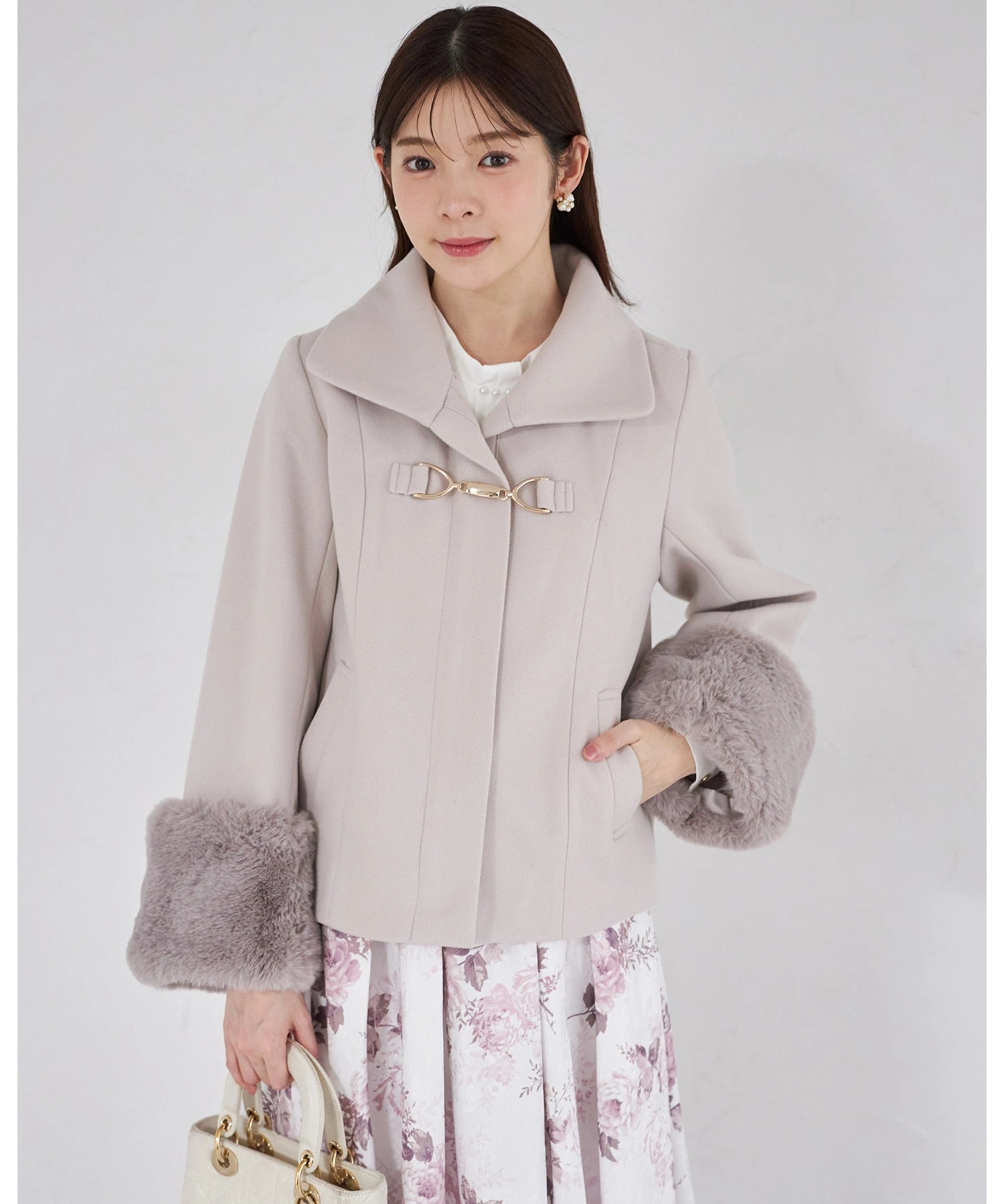 tocco トッコクローゼット　袖口ファー付きショートコート