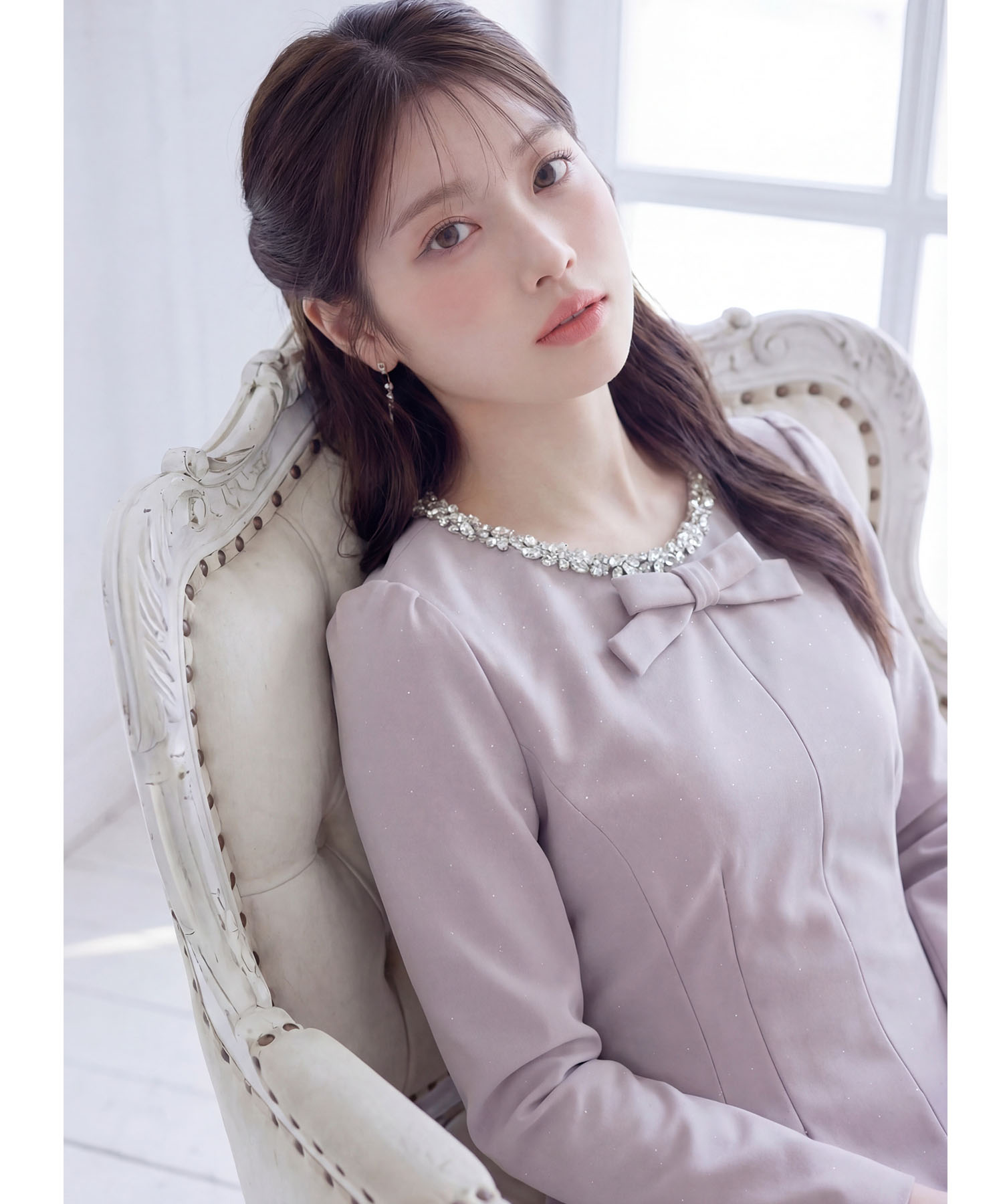 きらきらストーン×ビジュー付きリボンボンディングワンピース tocco closet(トッコクローゼット)