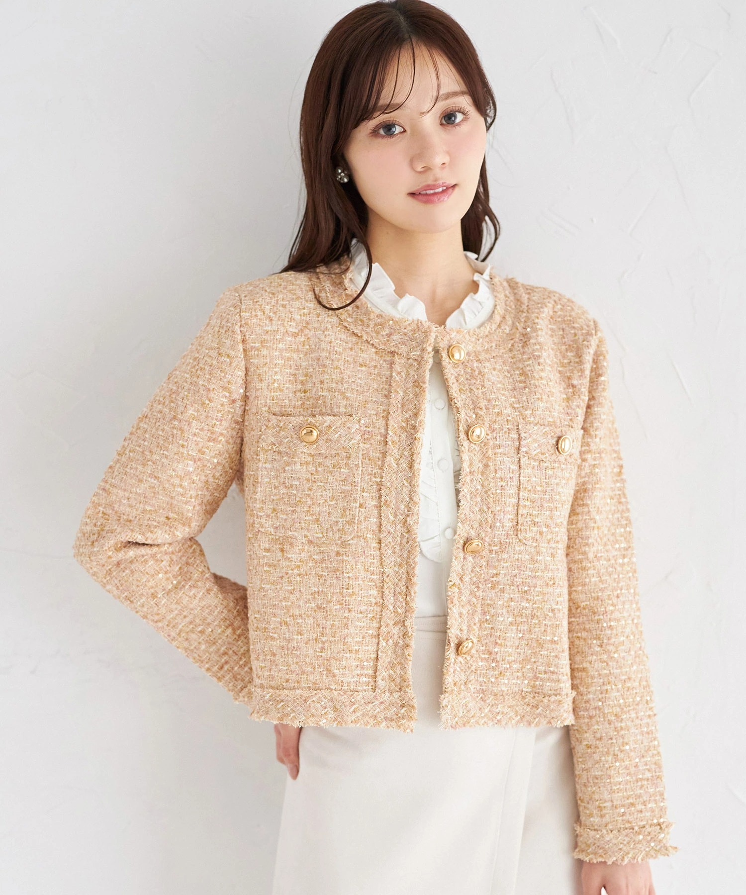 ゴールド釦スパンコールツイードジャケット2月2日(月)オフィシャルサイト限定再販☆ tocco closet(トッコクローゼット)※少量の在庫確保による再販売の為、交換は出来かねる場合がございます。予めご了承ください。※グリーンの入荷はありません