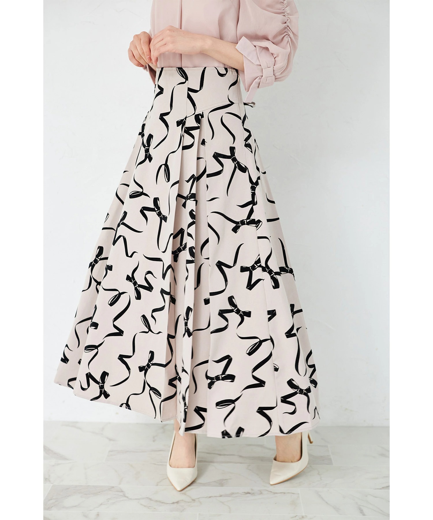 tocco トッコクローゼット　
バックレースアップフロッキーリボンスカート