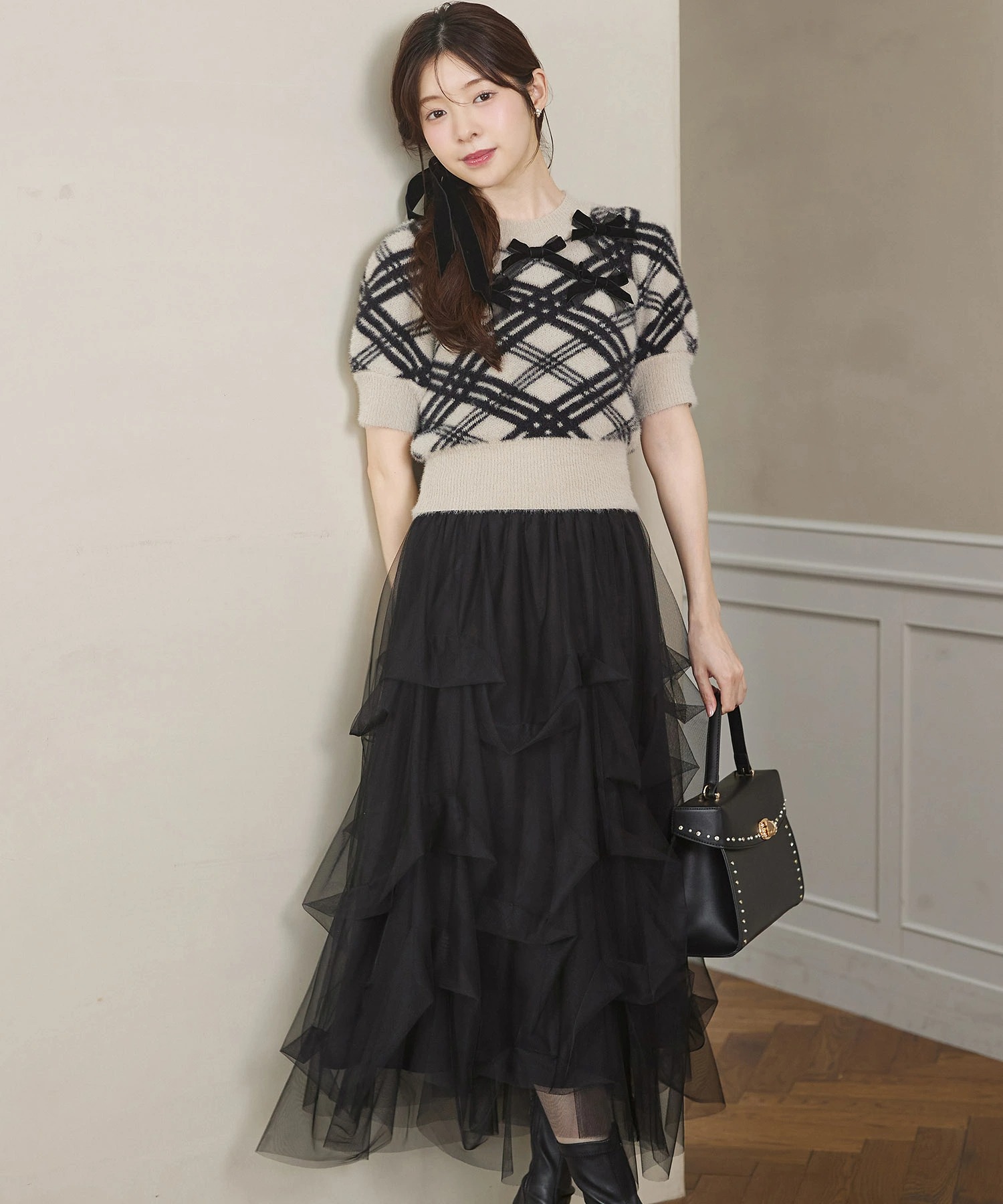 tocco トッコクローゼット　
チュールタックバルーンスカート
