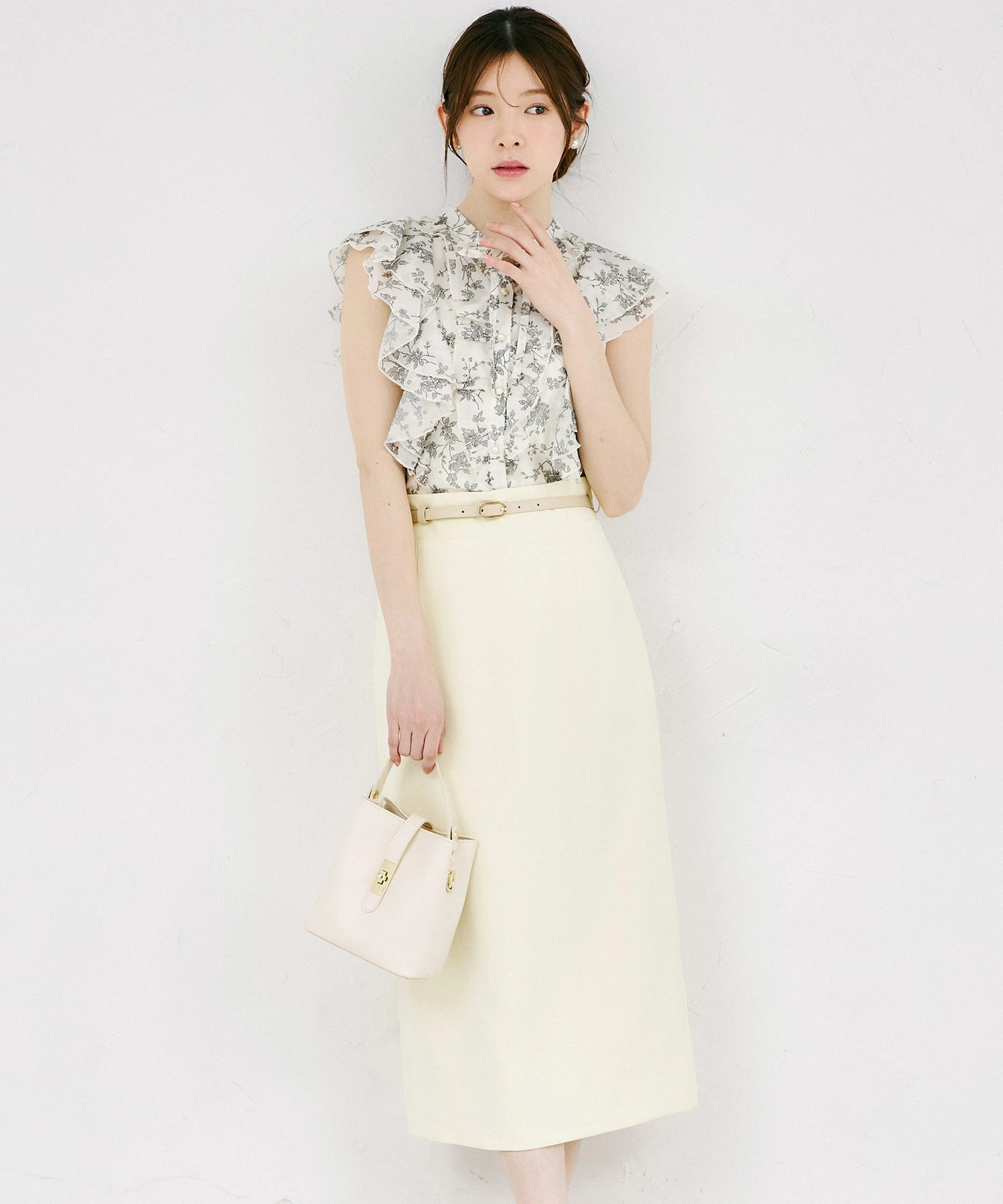 ベルト付きベーシックペンシルタイトスカート 4月14日(火)再販決定☆ tocco closet(トッコクローゼット)　