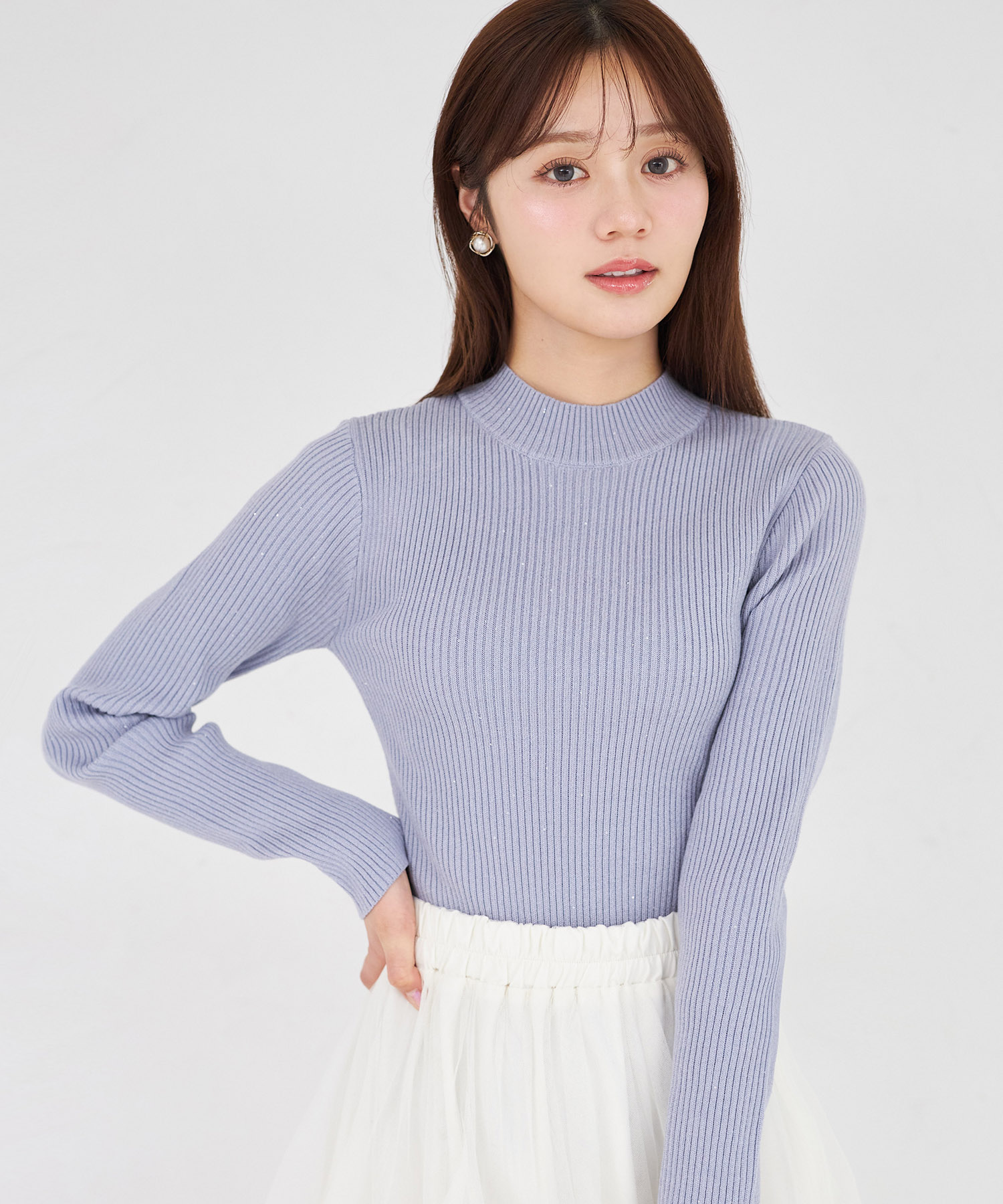 着回しがきくプチハイネックスパンコールリブニットプルオーバー tocco closet(トッコクローゼット)