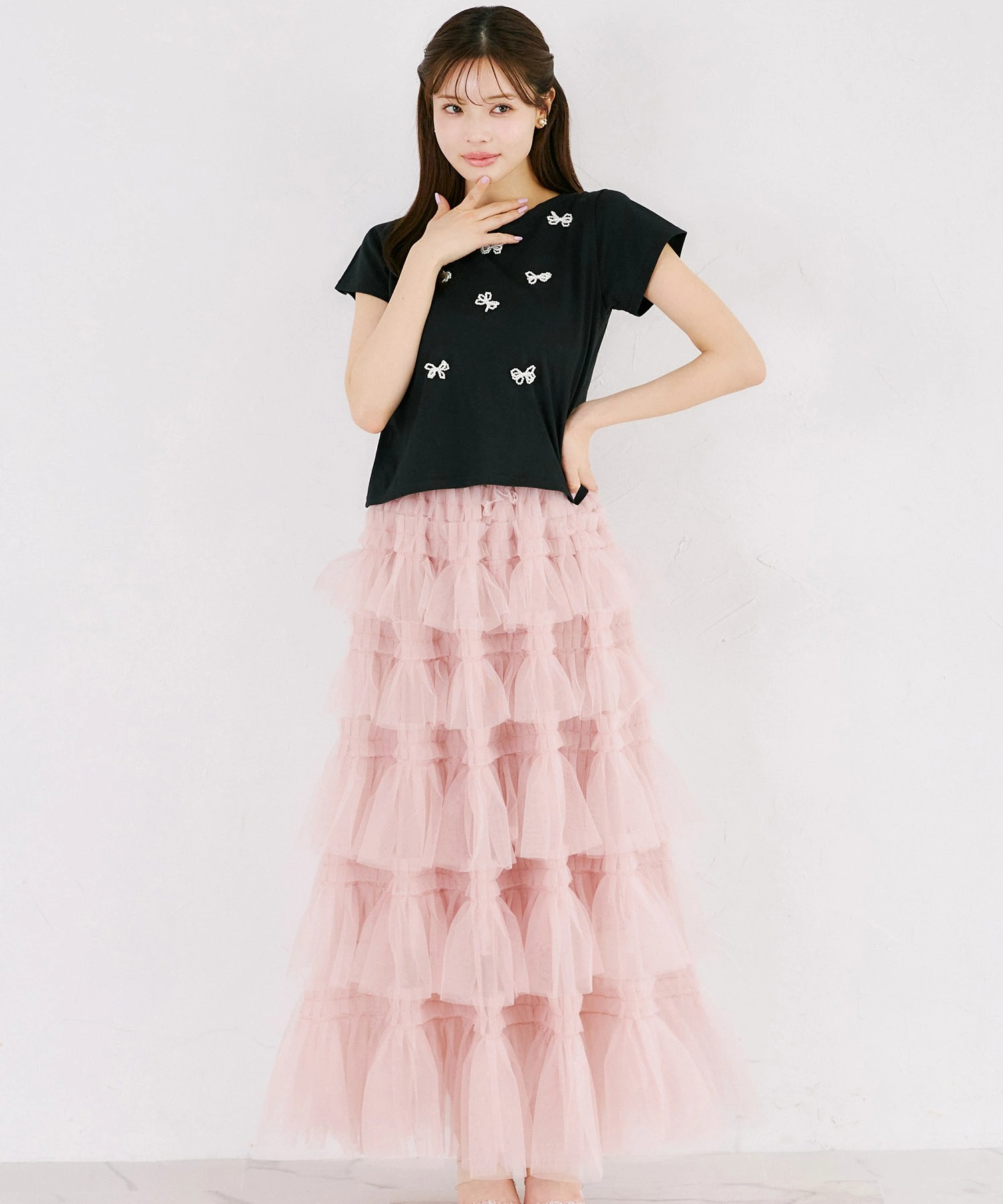 tocco トッコクローゼット　　
メニーフリルティアードチュールスカート