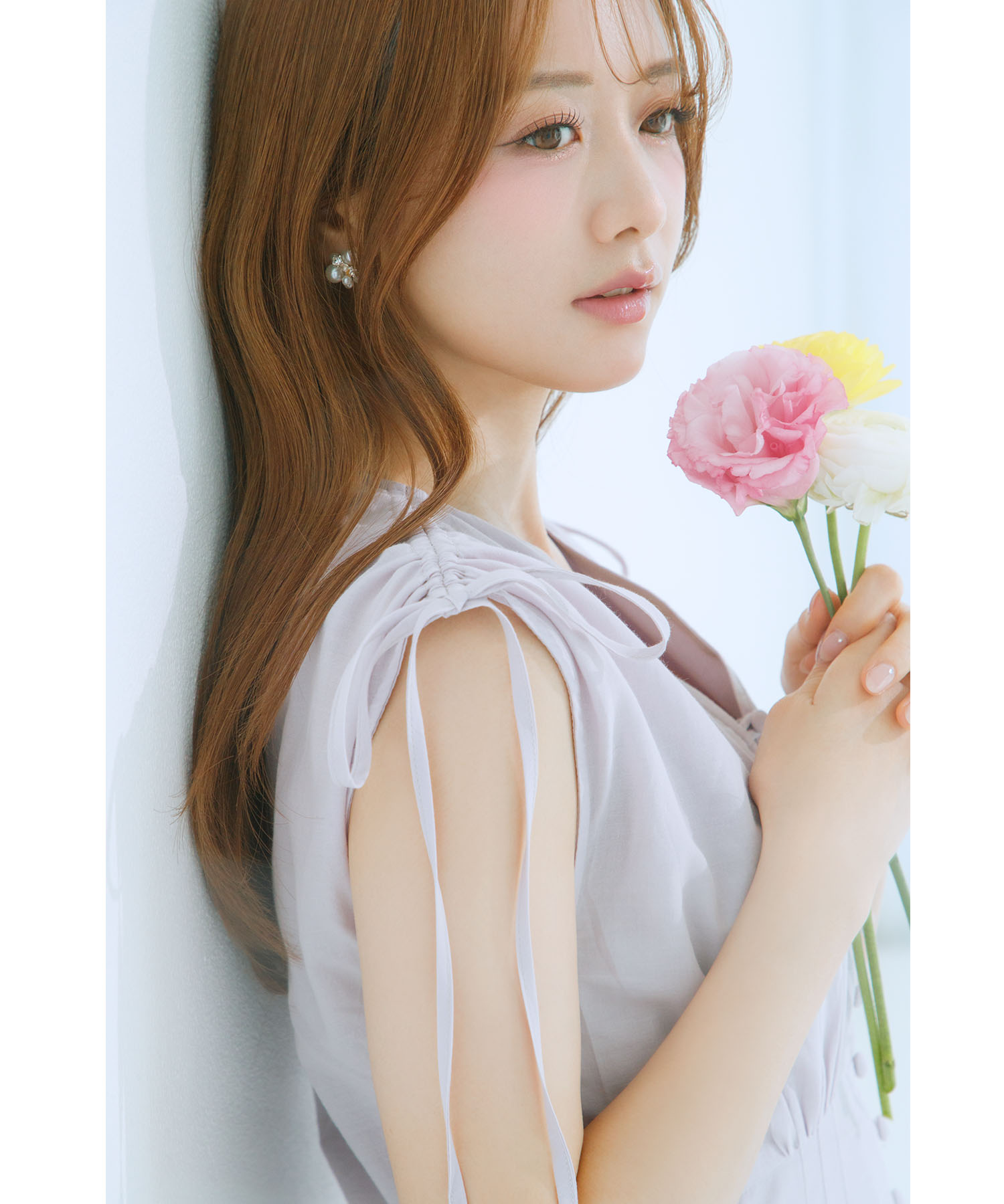 tocco トッコクローゼット　誰からも愛されるコットンレーススカラップ刺繍ドロストリボンワンピース