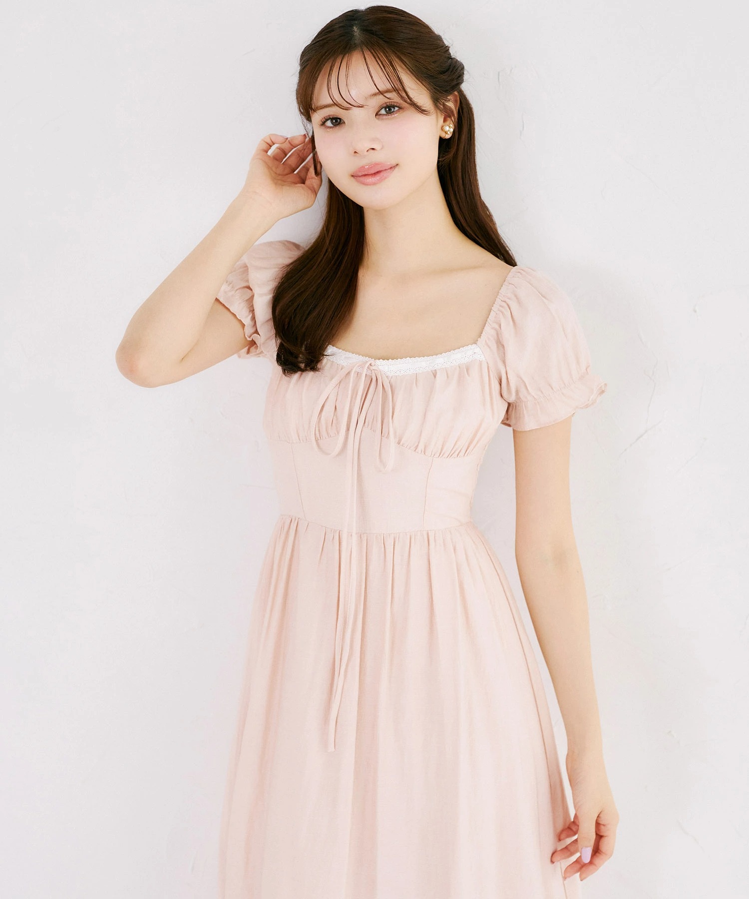 コットンライクレーストリミングコルセット風ワンピース tocco closet(トッコクローゼット)　※オフィシャルサイト限定