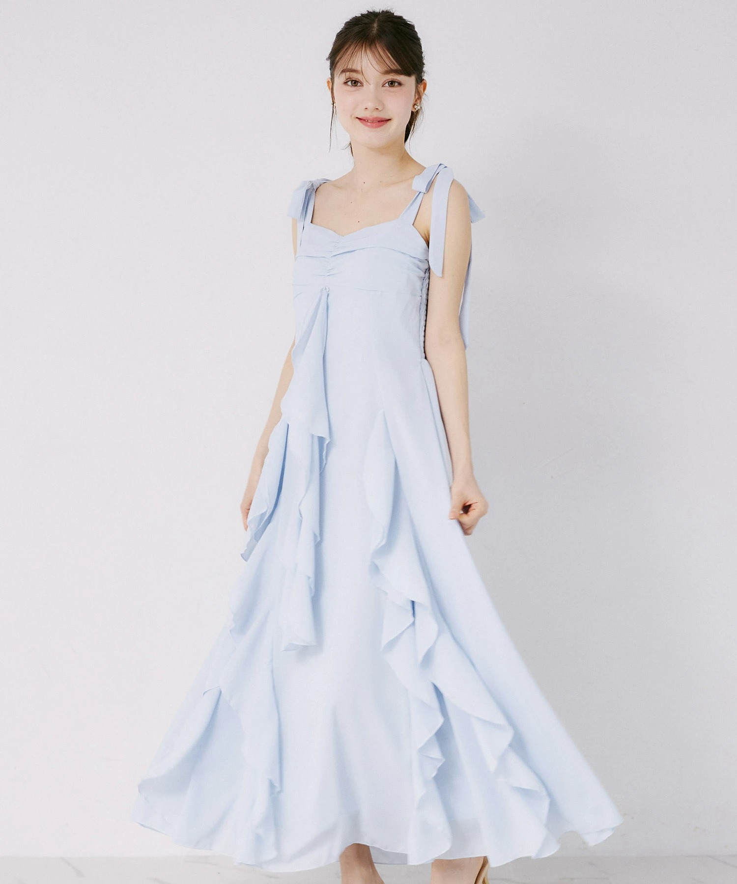 チュールボレロ×肩リボンラッフルワンピースセット tocco closet(トッコクローゼット)　