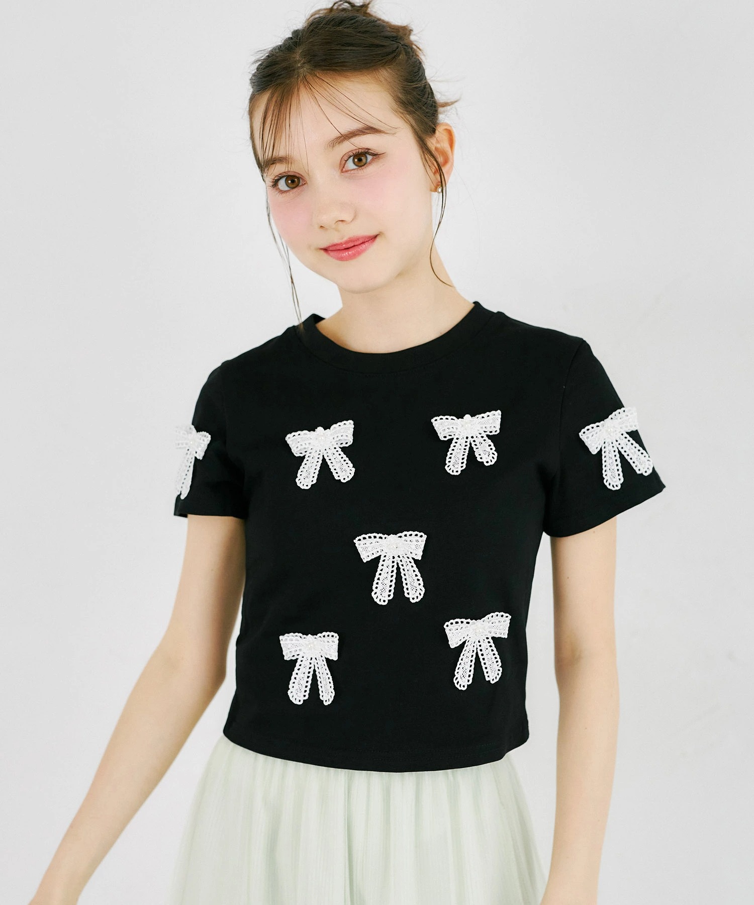 ミニレースリボン付きＴシャツ tocco closet(トッコクローゼット)※オフィシャルサイト限定