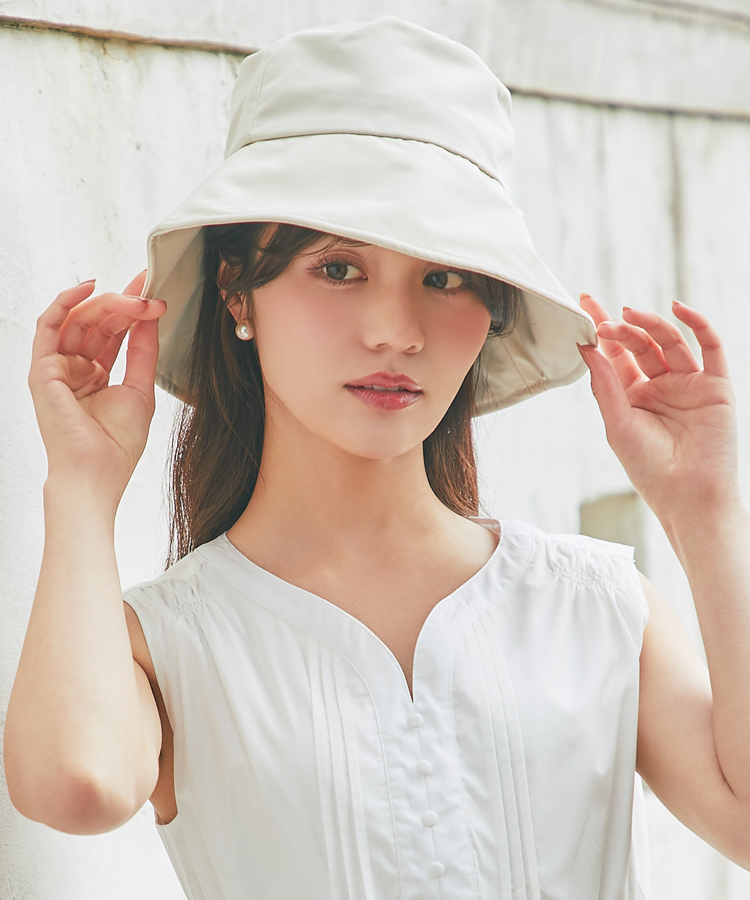 tocco トッコクローゼット　　
完全遮光＆接触冷感＆抗菌防臭＆洗濯ＯＫ♪フェイスカバー付きパールハット