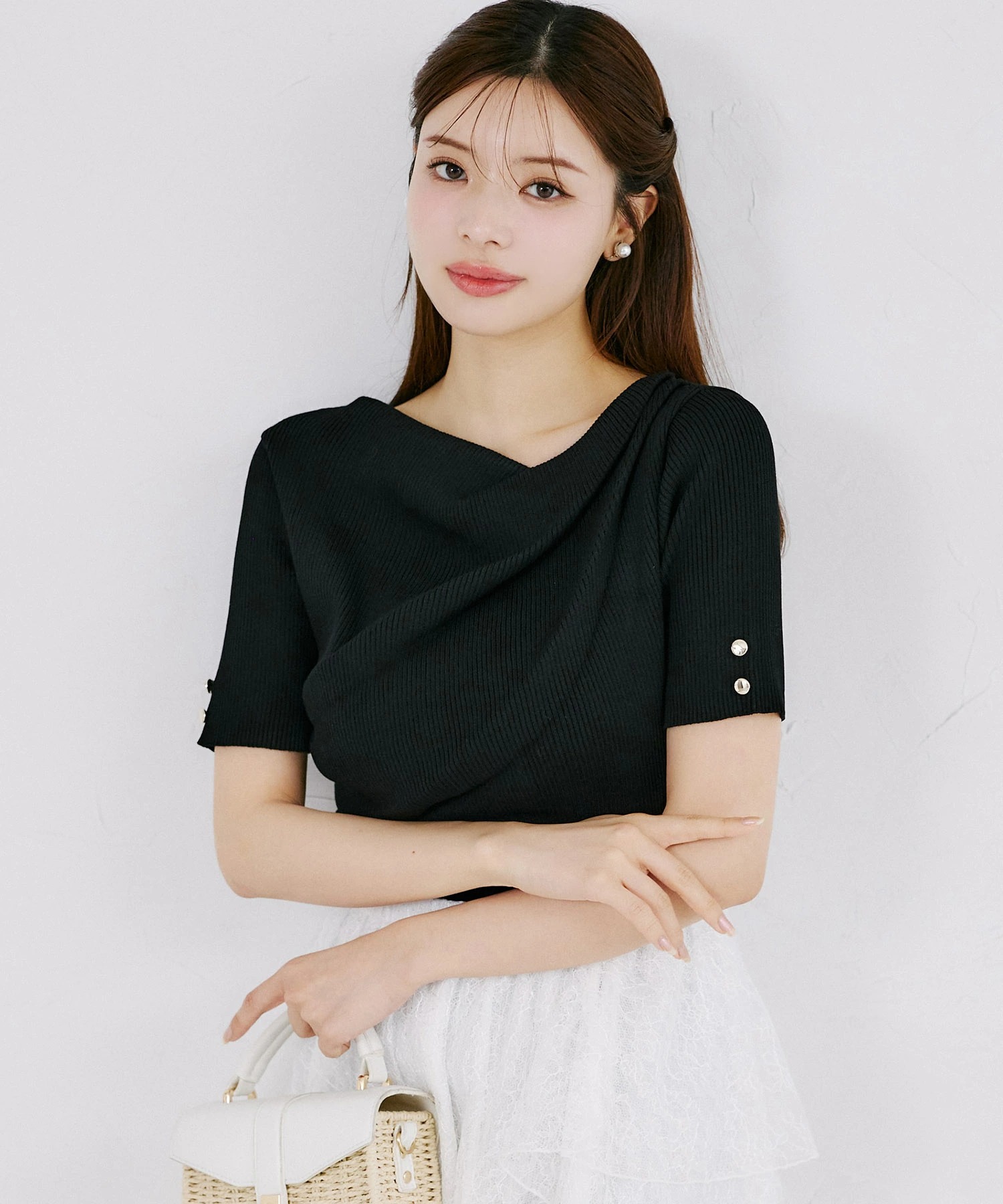 ＵＶカット＆接触冷感＆毛玉ができにくい＆ハンドウォッシュ♪ドレープリブニットプルオーバー tocco closet(トッコクローゼット)