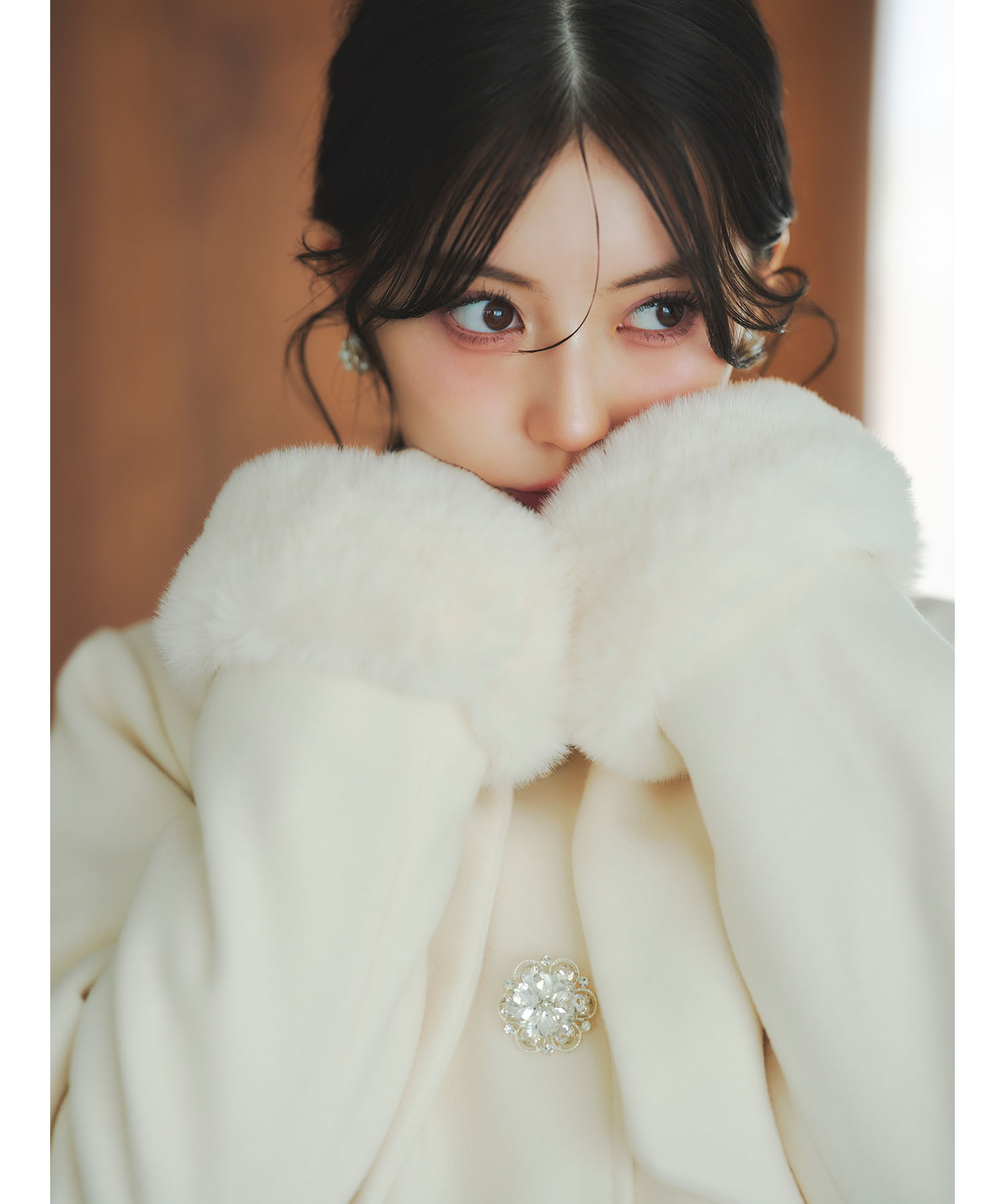 tocco トッコクローゼット　３ＷＡＹボウタイリボン＆ファー付きビジュー釦コート