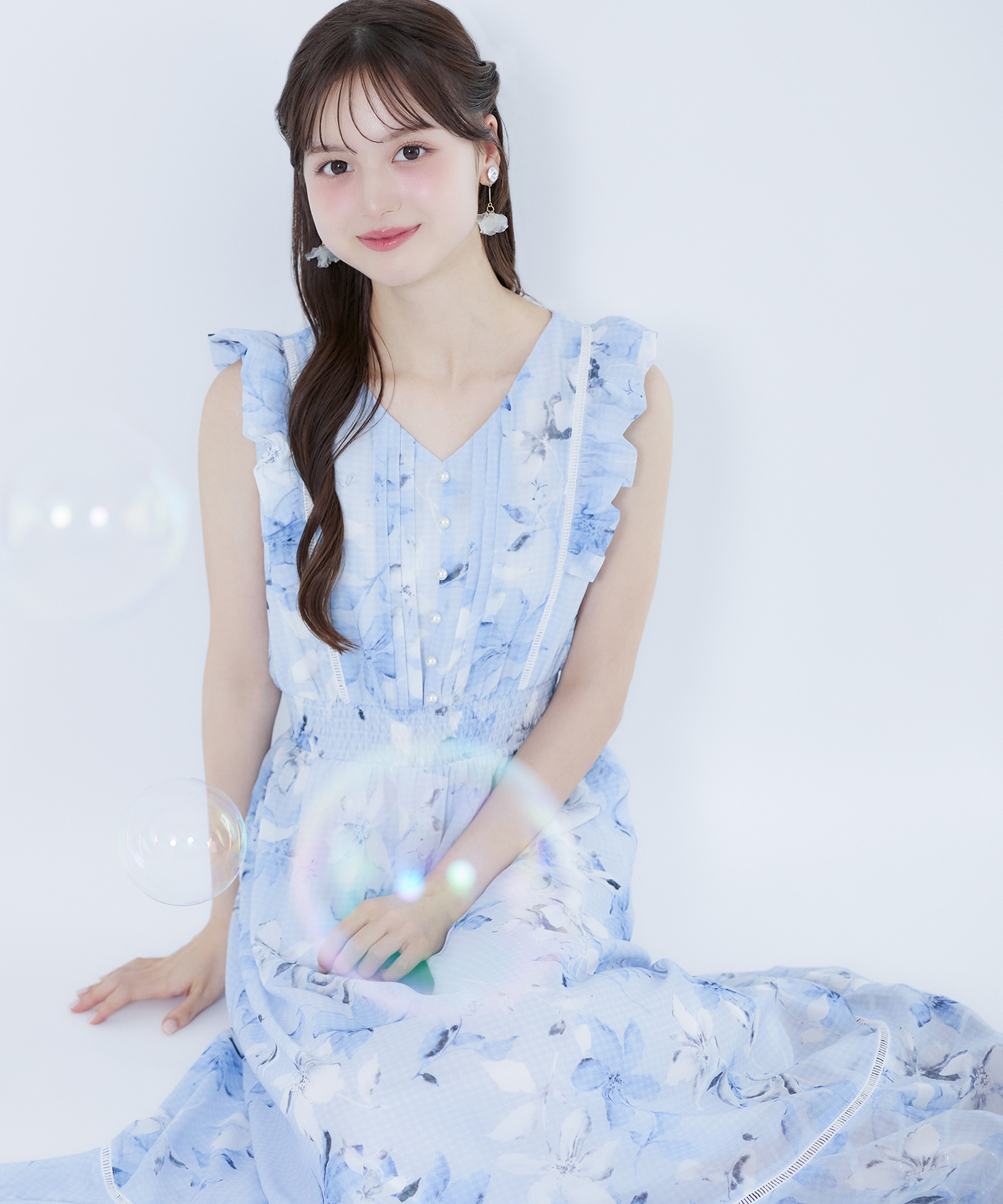 ５秒で仕上がる夏の主役服♪肩リボン付きハシゴレースティアード切り替えカシュクールワンピース