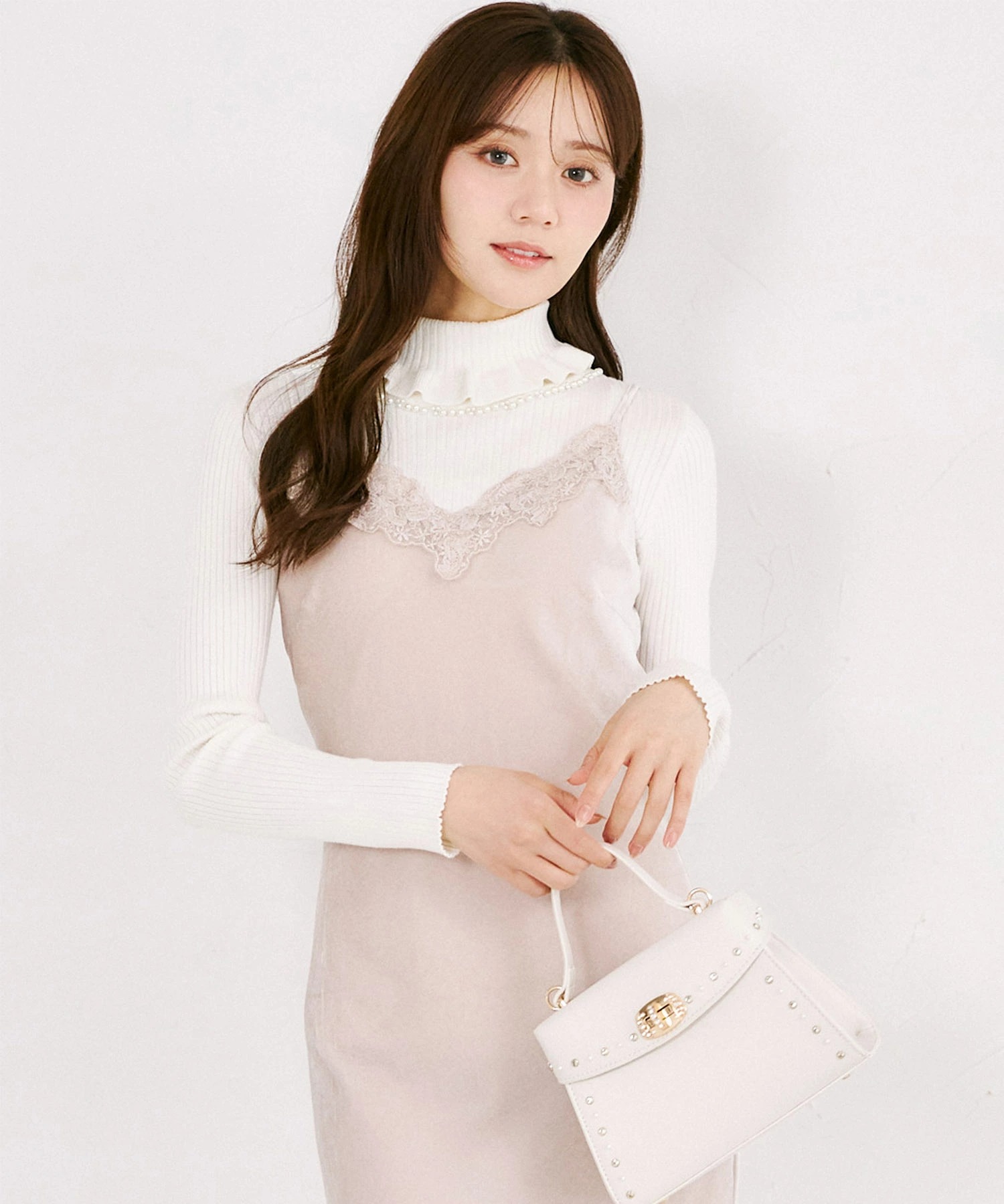 レース装飾ベロアキャミワンピース tocco closet(トッコクローゼット)※オフィシャルサイト限定