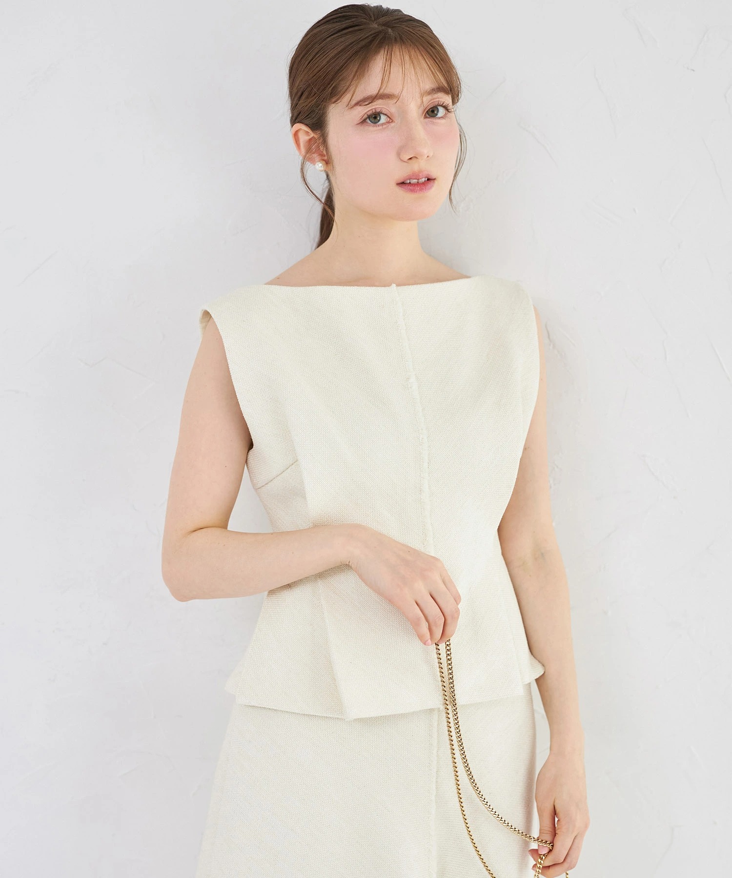 tocco トッコクローゼット　ウエストタックフリンジジレ