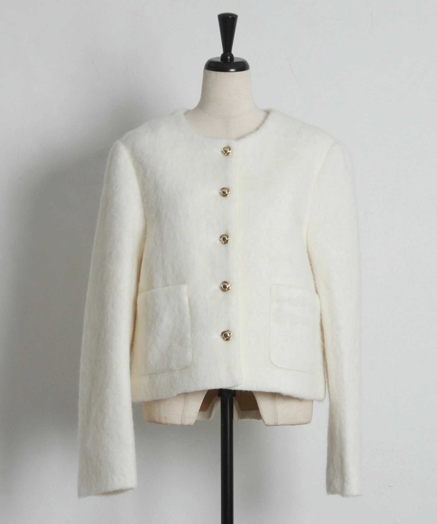 tocco トッコクローゼット　ゴールド釦シャギージャコット