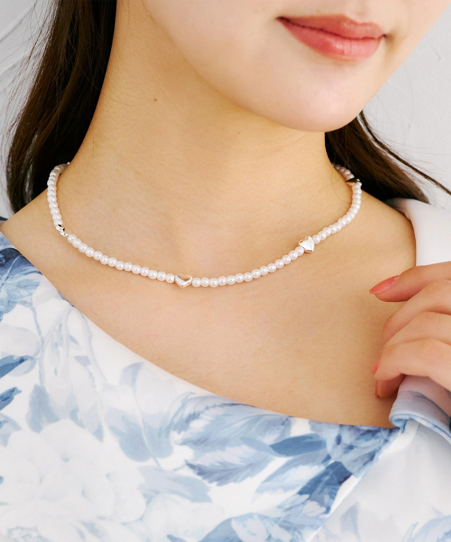 パールハートミックスチョーカー tocco closet(トッコクローゼット)※セレクトアイテム