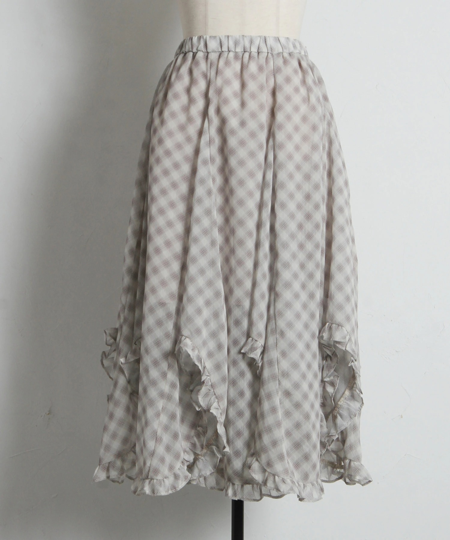 tocco トッコクローゼット　　
イレヘムフリルチェックスカート
