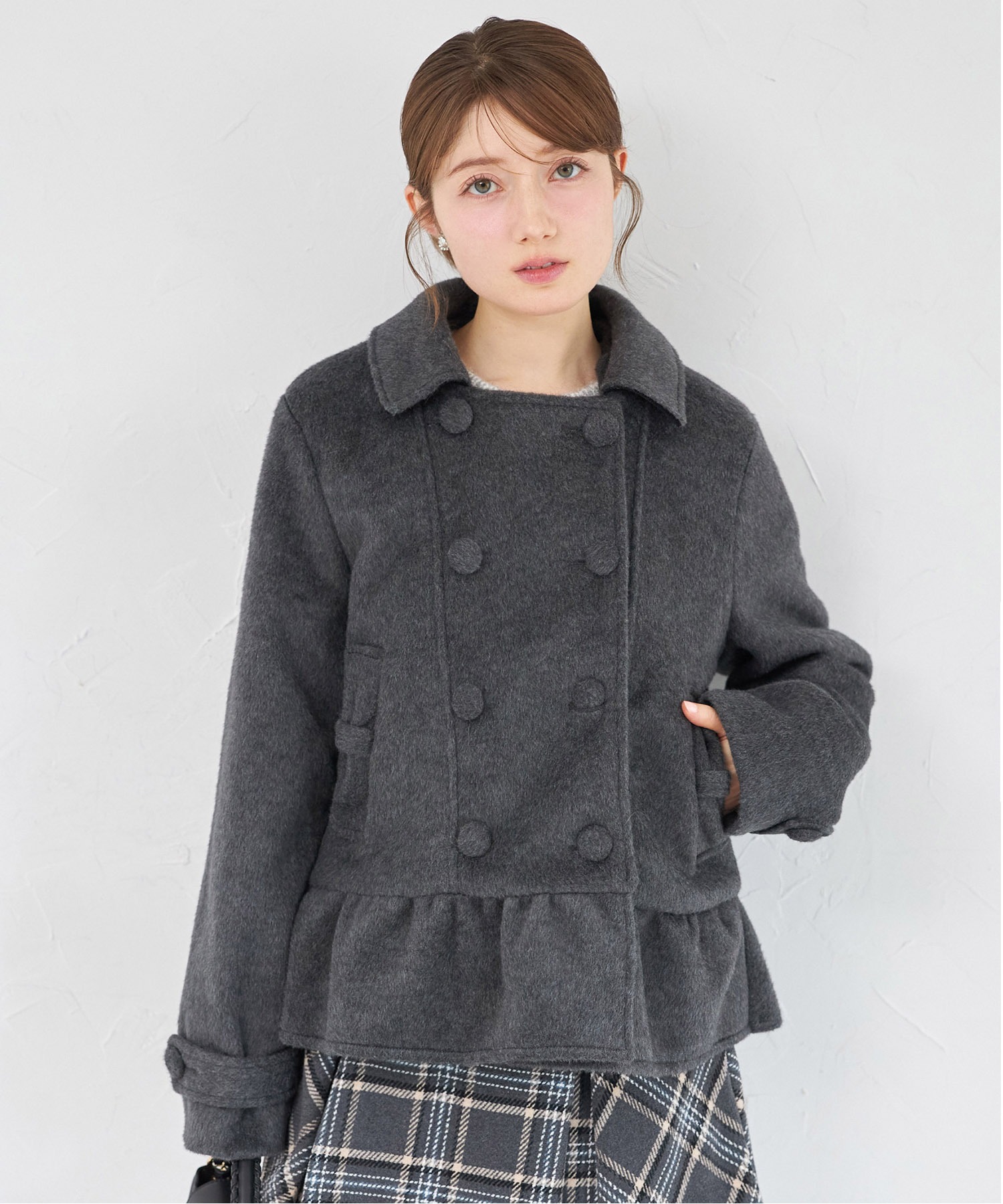 リボンポケット付き裾フリルダブルコート 8月24日(月)オフィシャルサイト限定グレー再販☆ tocco closet(トッコクローゼット) ※セレクトアイテム※少量の在庫確保による再販売の為、交換は出来かねる場合がございます。予めご了承ください。
