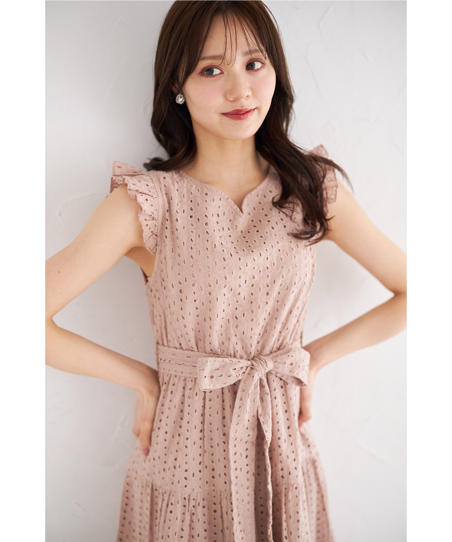 ウエストりぼん付き肩フリルハートネックコットンレースティアードワンピース 7月19日(土)再販決定☆【alephie 】  tocco closet(トッコクローゼット) ※少量の在庫確保による再販売の為、交換は出来かねる場合がございます。予めご了承ください。