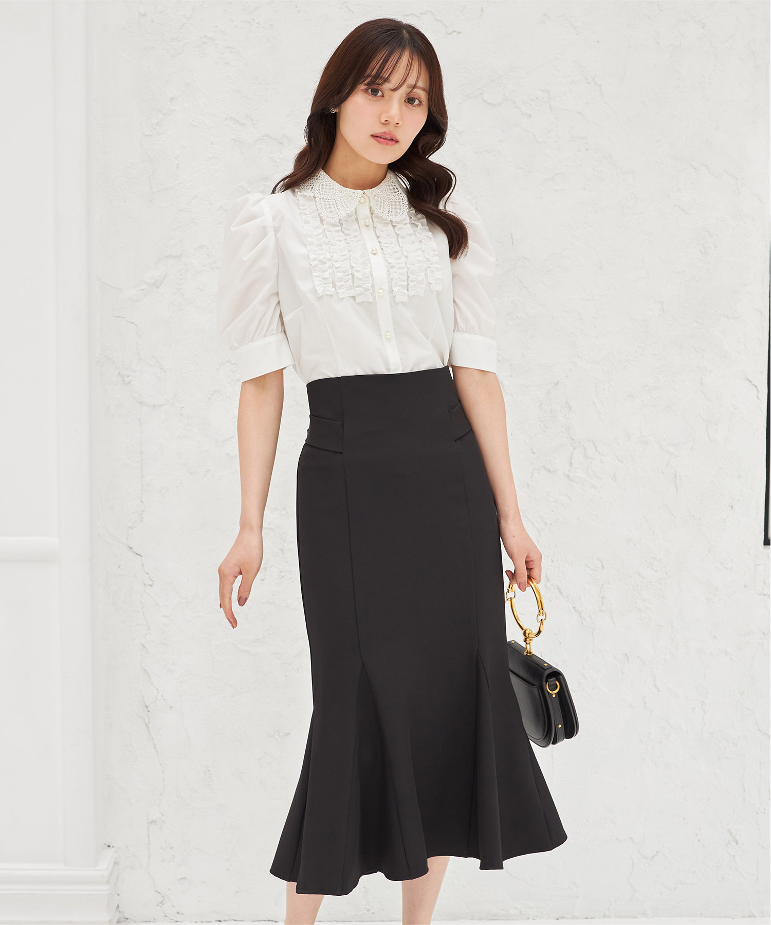 tocco トッコクローゼット　
【Ｓ・Ｍサイズ展開】後ろリボン付きマーメイドスカート