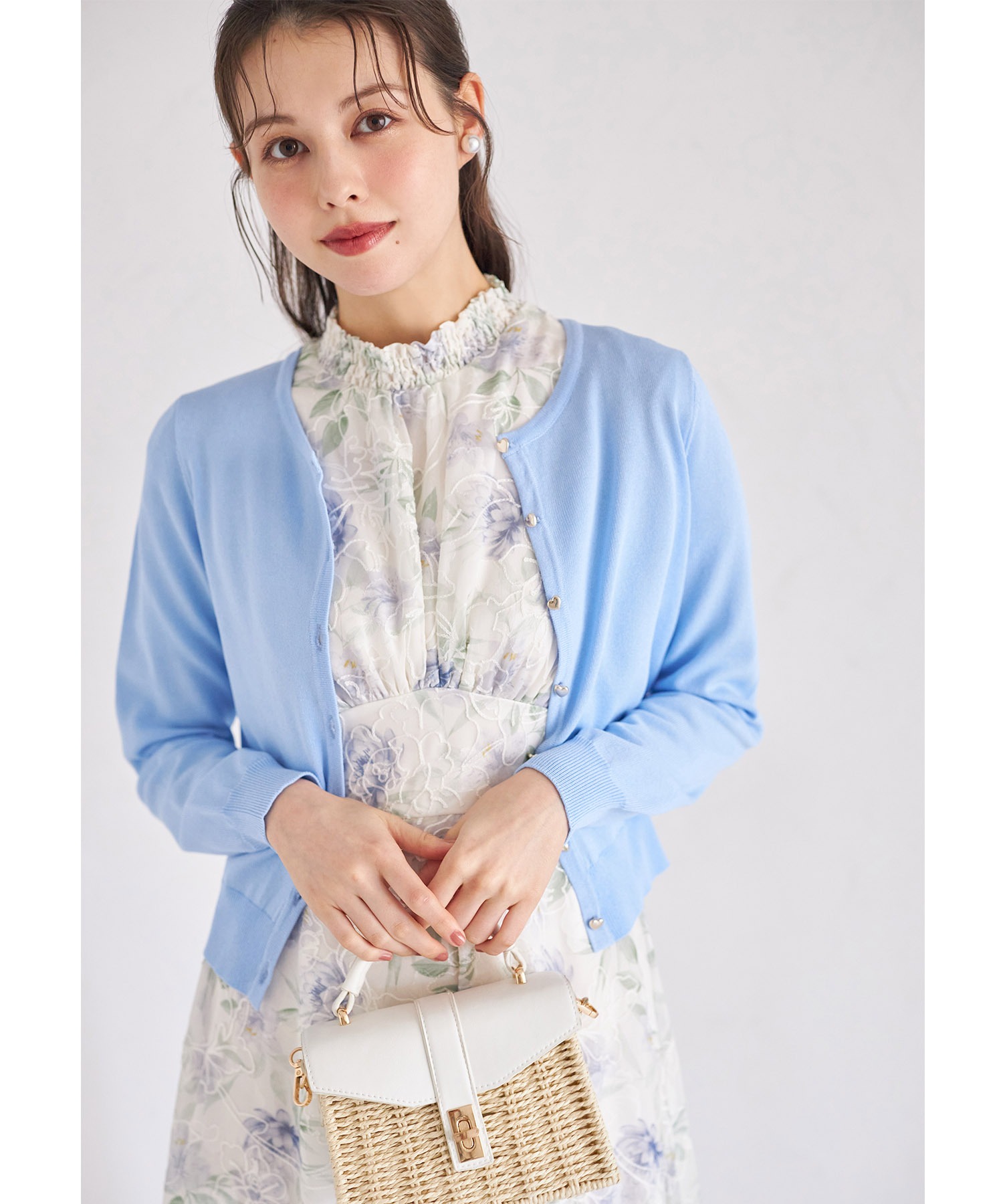 ＵＶカット＆接触冷感＆ハンドウォッシュ♪超強撚ハート釦カーディガン 【calirae カリライ】 tocco closet ※少量の在庫確保による再販売の為、交換は出来かねる場合がございます。予めご了承ください。