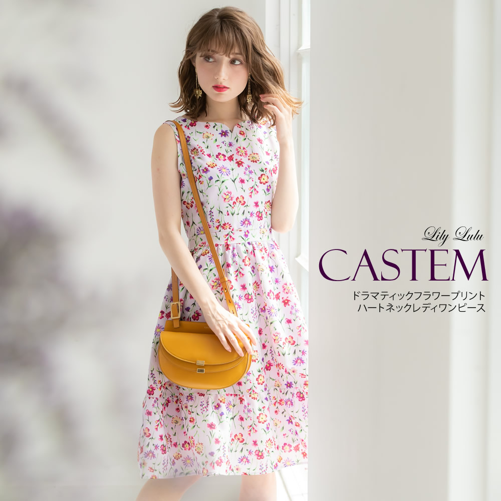 ハートネックレディワンピース