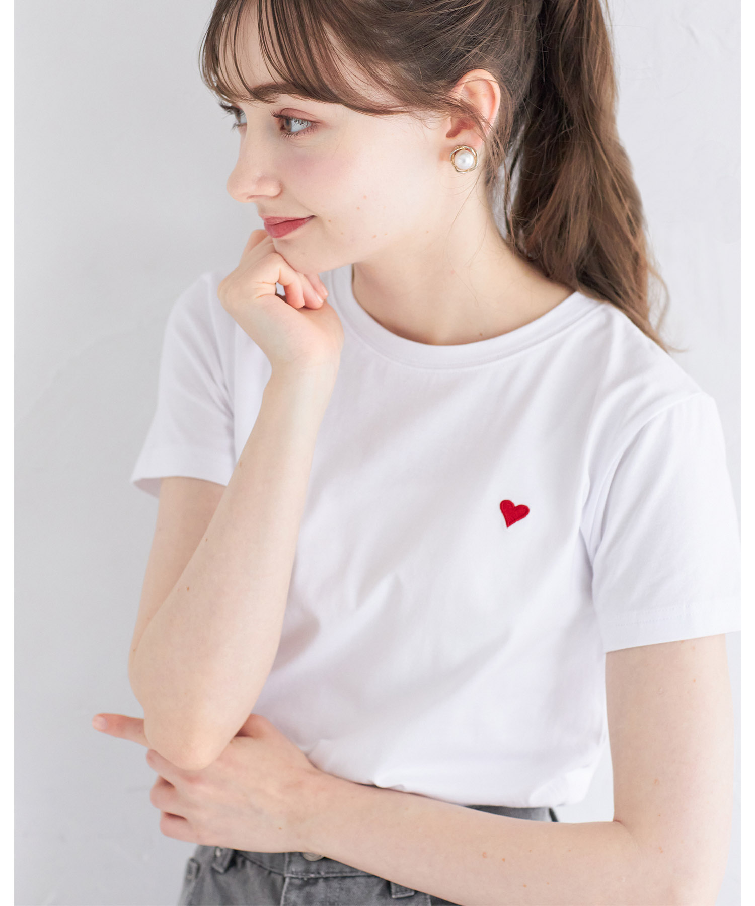 ハート刺繍Tシャツ 7月1日(月)オフィシャルサイト限定再販☆【deniary デニアリー】 tocco closet(トッコクローゼット)※少量の在庫確保による再販売の為、交換は出来かねる場合がございます。予めご了承ください。