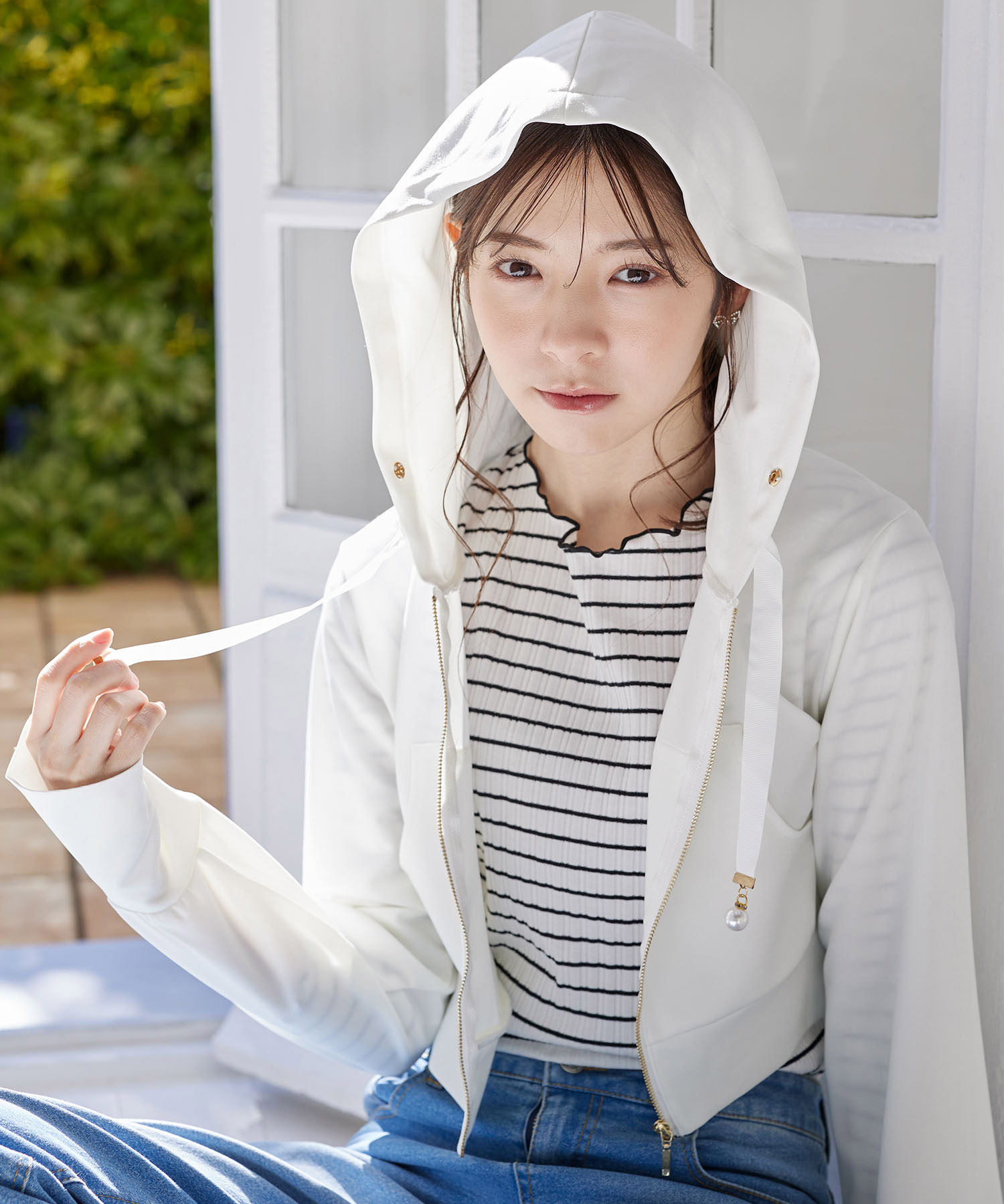 ＵＶカット＆接触冷感♪パールチャーム付きジップパーカー 4月10日(木)オフィシャルサイト限定再販☆【erianna エリアナ】《UV Item Collection》※少量の在庫確保による再販売の為、交換は出来かねる場合がございます。予めご了承ください。