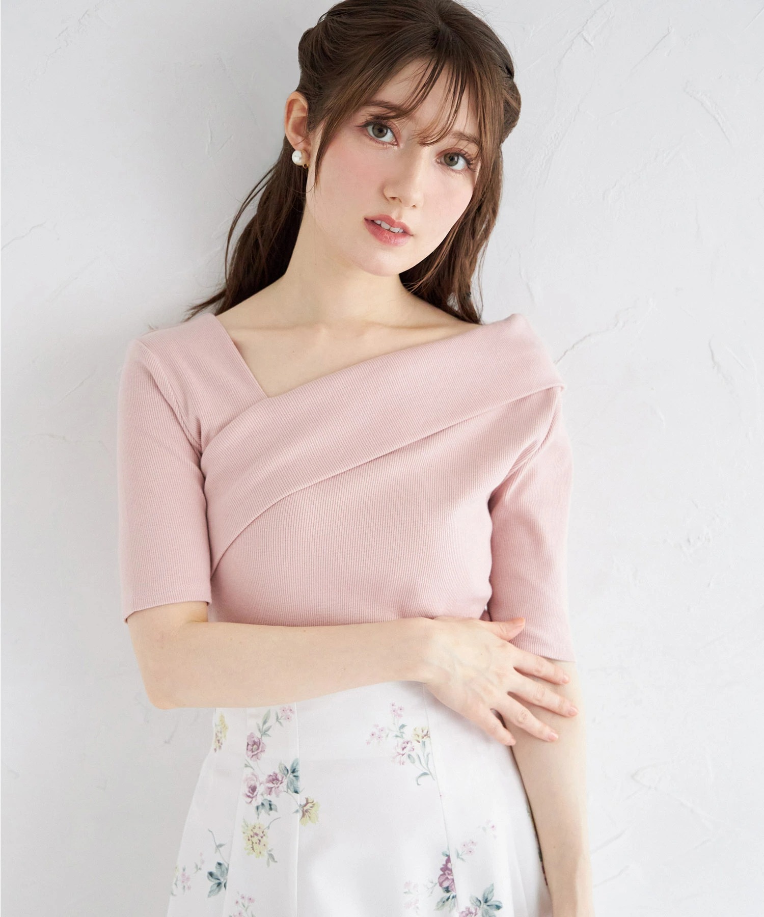 アシメネックデザインリブカットソープルオーバー【amelein アメリン】 tocco closet(トッコクローゼット)