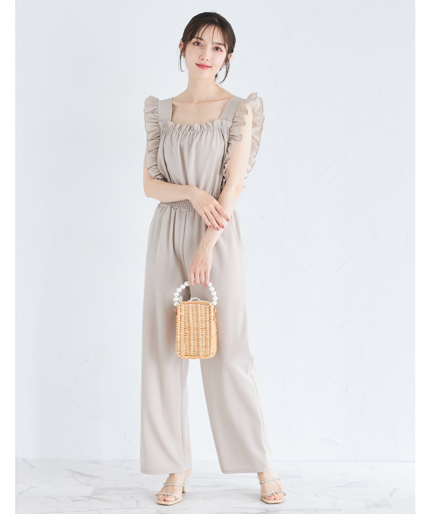 フリル付きウエストシャーリングカットオールインワン 7/31(水)オフィシャルサイト限定再販☆【joname ジョネーム】 tocco closet(トッコクローゼット)≪Relax Style≫※少量の在庫確保による再販売の為、交換は出来かねる場合がございます。予めご了承ください。