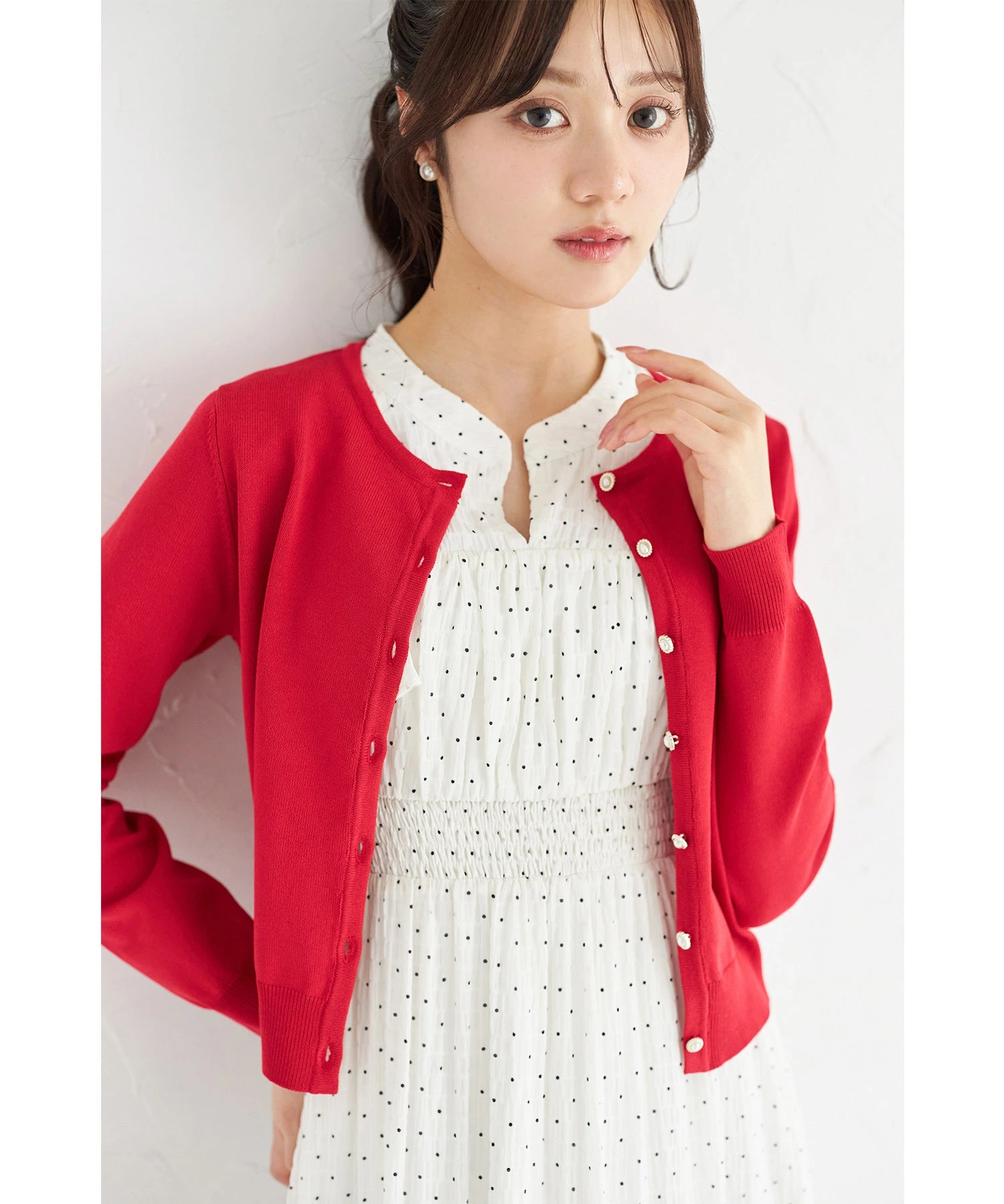 ＵＶカット＆接触冷感＆ハンドウォッシュ♪超強撚パール釦カーディガン【kethia ケシア】 tocco closet(トッコクローゼット)