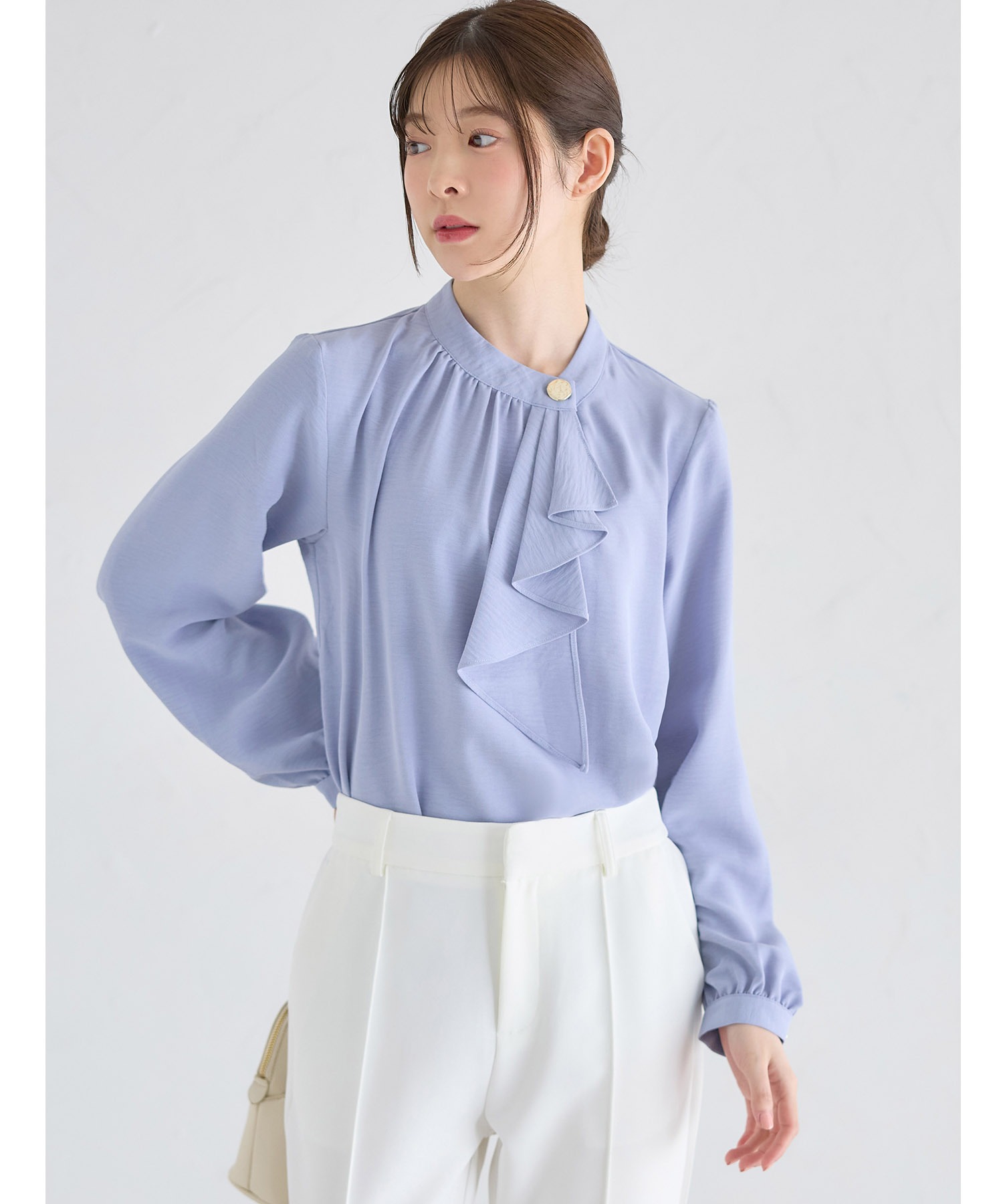 ゴールド釦ラッフルフリルブラウス 4月10日(木)オフィシャルサイト限定再販☆【lafelina ラフェリナ】 tocco closet(トッコクローゼット)※少量の在庫確保による再販売の為、交換は出来かねる場合がございます。予めご了承ください。