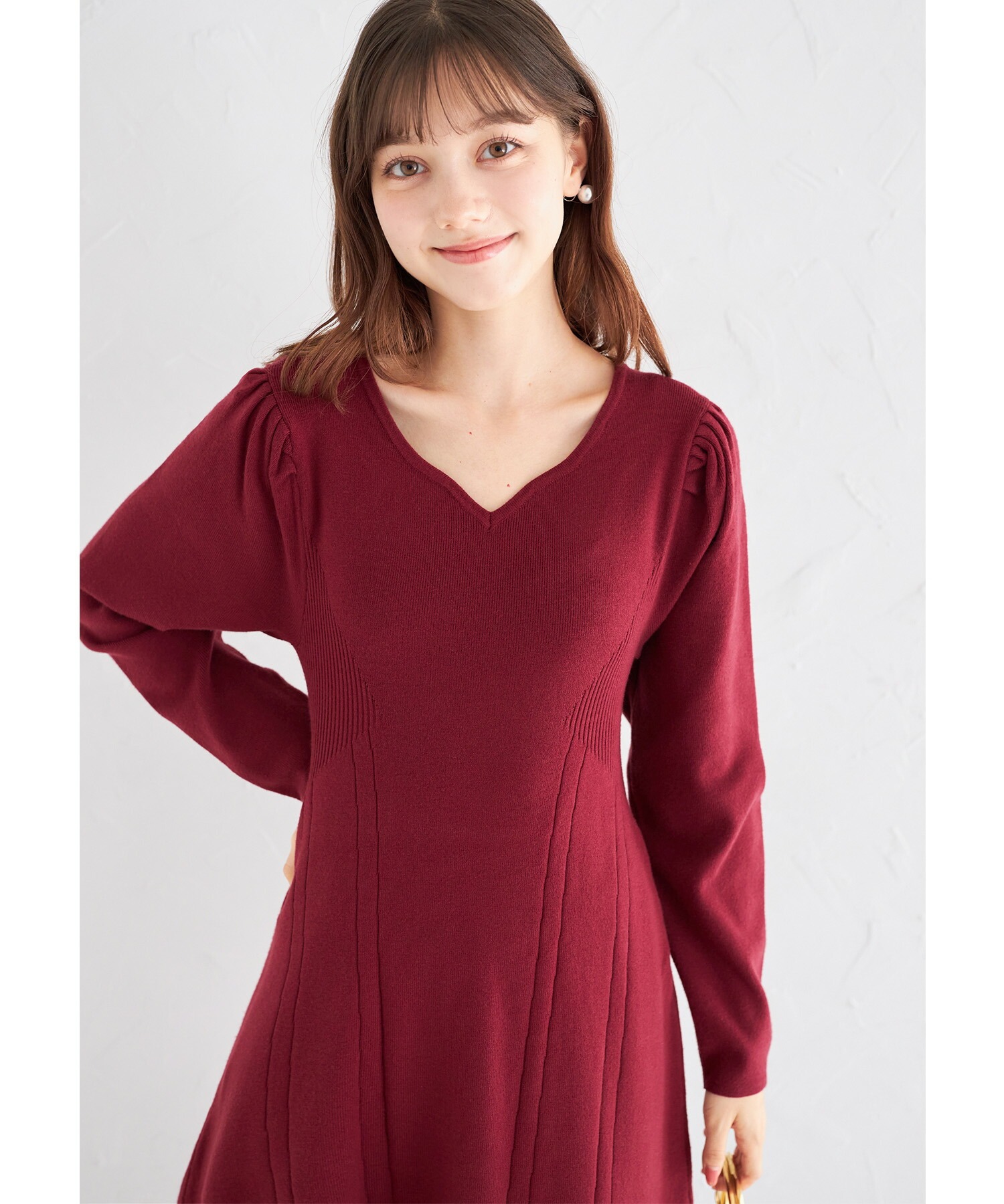 つい触りたくなる柔らか素材♪マシュマロタッチニットフレアワンピース【lamenos ラミノス】 tocco closet ＊スペシャルプライス品につき返品/キャンセル/配送日指定不可/ラッピング不可/少量在庫のセールの為交換は出来かねる場合がございます。