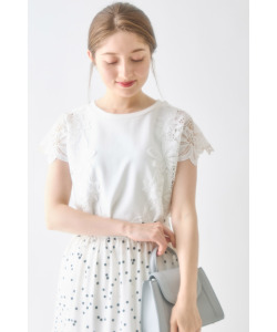サイドフラワーレース付きカットプルオーバー 8月18日(日)オフィシャルサイト限定再販☆【lervain ラヴェイン】※少量の在庫確保による再販売の為、交換は出来かねる場合がございます。予めご了承ください。