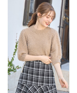 バルーンスリーブシャギーニットプルオーバー【ricumy リカミー】 tocco closet(トッコクローゼット)　＊スペシャルプライス品につき返品/キャンセル/配送日指定不可/ラッピング不可/少量在庫のセールの為交換は出来かねる場合がございます。