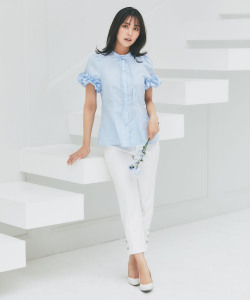 ポケット付き裾ハートボタン装飾テーパードパンツ  【aredis アレディス】 tocco closet(トッコクローゼット)≪Work Style≫《New Color》《Heart Collection》※石川恋さんはオフホワイト着用