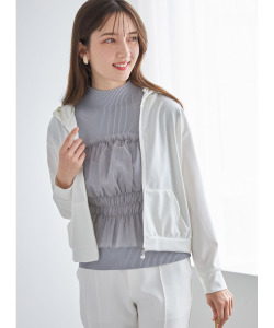 ポケット付きパール装飾ジップパーカー【jeloas ジェロアス】tocco closet(トッコクローゼット)＊スペシャルプライス品につき返品/キャンセル/配送日指定不可/ラッピング不可/少量在庫のセールの為交換は出来かねる場合がございます。