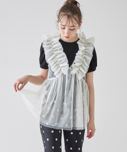 パール付きチュールビスチェ【sewale シワール】 tocco closet ＊スペシャルプライス品につき返品/キャンセル/配送日指定不可/ラッピング不可/少量在庫のセールの為交換は出来かねる場合がございます。