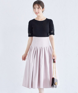 バックレースアップハイウエストボリュームスカート【lomatis ロマティス】 tocco closet＊スペシャルプライス品につき返品/キャンセル/配送日指定不可/ラッピング不可/少量在庫のセールの為交換は出来かねる場合がございます。