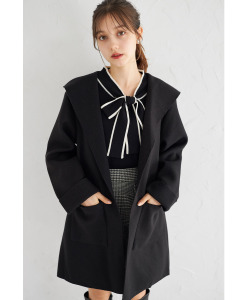 ポケット付きダブルフェイスフードコーディガン【fienna フェンナ】 tocco closet　＊スペシャルプライス品につき返品/キャンセル/配送日指定不可/ラッピング不可/少量在庫のセールの為交換は出来かねる場合がございます。