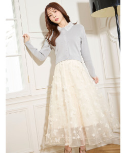 ビジュー×パピヨンモチーフチュールフレアスカート 7月20日(日)再販決定☆ 【oravina オラヴィナ】 tocco closet(トッコクローゼット)《@picaruuuさんコラボ》 ※少量の在庫確保による再販売の為、交換は出来かねる場合がございます。