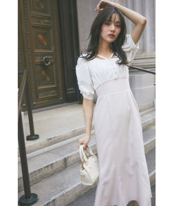 パール付きパワーショルダー配色ドッキングマーメイドワンピース 5月6日(火)オフィシャルサイト限定再販☆【felorai フィロレイ】 tocco closet※少量の在庫確保による再販売の為、交換は出来かねる場合がございます。予めご了承ください。