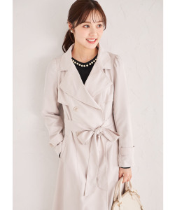 ウエストりぼん付き後ろチュール切り替えトレンチコート【emmelia エメリア】 tocco closet(トッコクローゼット)＊スペシャルプライス品につき返品/キャンセル/配送日指定不可/ラッピング不可/少量在庫のセールの為交換は出来かねる場合がございます。