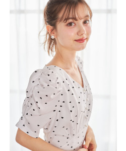 パール付きバックレースアップハートドットワンピース   4月23日(木)再販決定☆  tocco closet ※ブラックの入荷はありません。※少量の在庫確保による再販売の為、交換は出来かねる場合がございます。予めご了承ください。